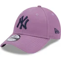 new-era-curved-brim-navy-blue-logo-9forty-league-essential-new-york-yankees-mlb-purple-adjustable-cap