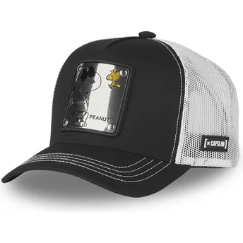 Schwarze und weiße Trucker-Kappe Snoopy Joe Cool NAW5 Peanuts von Capslab