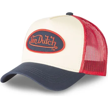 Καπέλο trucker μπεζ, κόκκινο και σκούρο μπλε CLA5 από Von Dutch