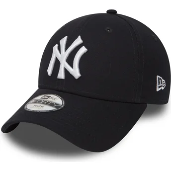 Granatowa zakrzywiona czapka regulowana dla chłopca 9FORTY Essential New York Yankees MLB New Era