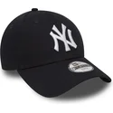 new-era-kinder-curved-brim-9forty-essential-new-york-yankees-mlb-adjustable-cap-marineblau