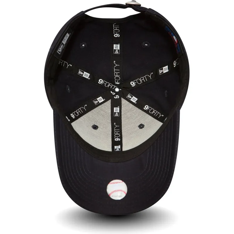 new-era-new-york-yankees-mlb-9forty-essential-verstellbare-kinderkappe-mit-gebogenem-schirm-in-marineblau