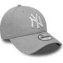 new-era-kinder-curved-brim-9forty-essential-new-york-yankees-mlb-adjustable-cap-grau