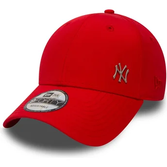 Gorra curva roja ajustable 9FORTY Flawless Logo de New York Yankees MLB de New Era