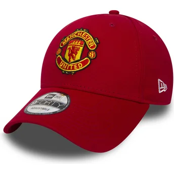 Gorra curva roja ajustable 9FORTY Essential de Manchester...