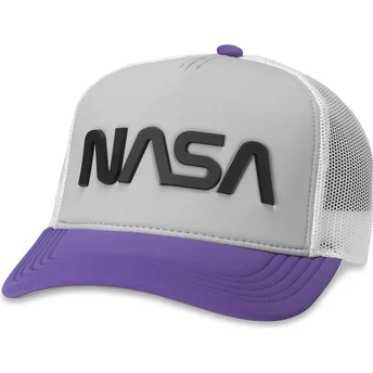 Grau-weiß-violette Trucker-Snapback-Kappe NASA Riptide...