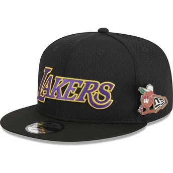 Μαύρο επίπεδο καπέλο snapback 9FIFTY Post-Up Pin των Los Angeles Lakers NBA από τη New Era
