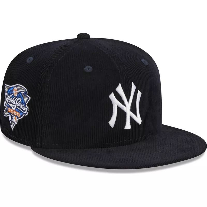 New Era Flat Brim 59FIFTY Throwback Cord New York Yankees MLB Navy Blue ...