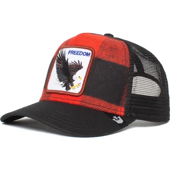 Καπέλο trucker κόκκινο και μαύρο αετός Freedom Ski Free The Farm από Goorin Bros.