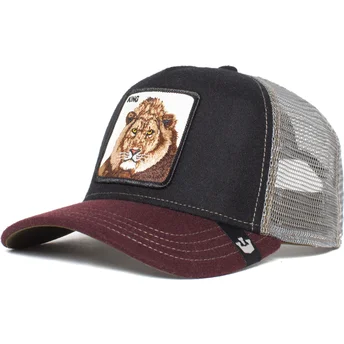 gorra-trucker-negra-gris-y-roja-leon-king-circwool-of-life-the-farm-de-goorin-bros