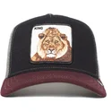 gorra-trucker-negra-gris-y-roja-leon-king-circwool-of-life-the-farm-de-goorin-bros