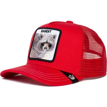 Gorra trucker roja para niño mapache Sticky Bandit The Farm de Goorin Bros.