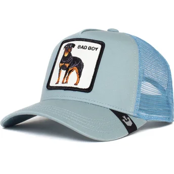Niebieska czapka trucker z rottweilerem Bad Boy Truckin The Farm od Goorin Bros.