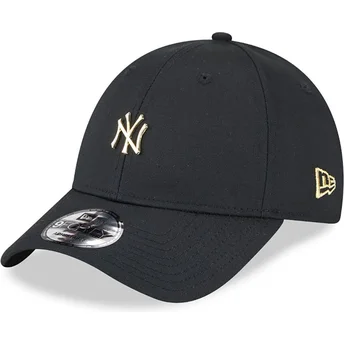 Gorra curva negra ajustable 9FORTY Pin de New York Yankees MLB de New Era