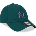 gorra-curva-verde-ajustable-9forty-check-infill-de-new-york-yankees-mlb-de-new-era