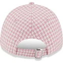 new-era-curved-brim-women-9forty-houndstooth-los-angeles-dodgers-mlb-pink-and-white-adjustable-cap