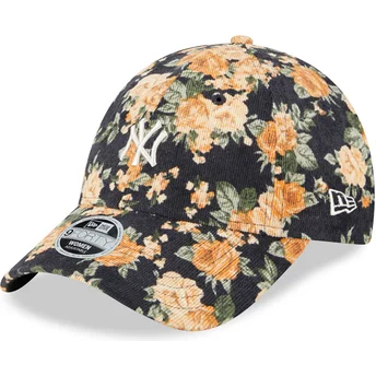 Gorra curva azul marino ajustable para mujer 9FORTY Floral Cord de New York Yankees MLB de New Era