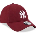 gorra-curva-roja-ajustable-9forty-essential-melton-wool-de-new-york-yankees-mlb-de-new-era