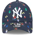 gorra-curva-azul-marino-ajustable-para-nino-9forty-festive-de-new-york-yankees-mlb-de-new-era