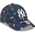 gorra-curva-azul-marino-ajustable-para-nino-9forty-festive-de-new-york-yankees-mlb-de-new-era