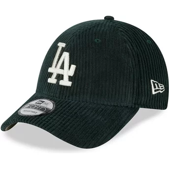 Casquette courbée verte ajustable avec logo beige 9FORTY Wide Cord Los Angeles Dodgers MLB New Era