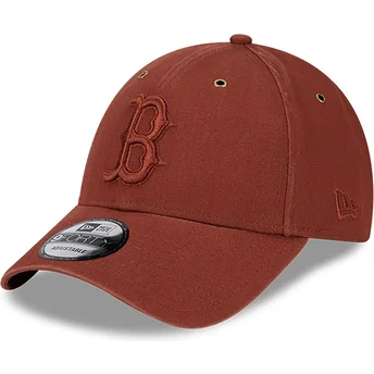 Gorra curva marrón ajustable con logo marrón 9FORTY Washed Canvas de Boston Red Sox MLB de New Era