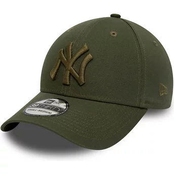 Casquette courbée verte ajustée avec logo vert 39THIRTY League Essential New York Yankees MLB New Era