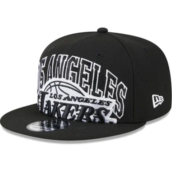 Gorra plana negra snapback 9FIFTY Tip Off 2023 de Los Angeles Lakers NBA de New Era