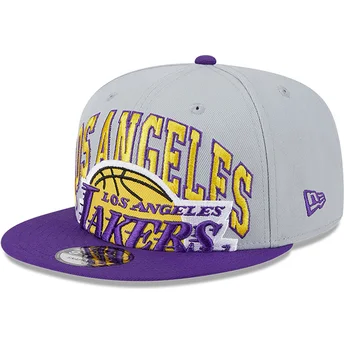 Γκρι και μοβ επίπεδο καπέλο snapback 9FIFTY Tip Off 2023 των Los Angeles Lakers NBA της New Era