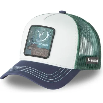 Gorra trucker blanca, verde y azul ciervo Forest CAS2 FOR3 Fantastic Beasts de Capslab