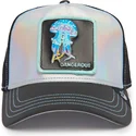 gorra-trucker-gris-y-negra-medusa-dangerous-go-away-the-farm-deep-sea-de-goorin-bros