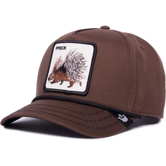 gorra-curva-marron-snapback-puerco-espin-prick-porcupine-100-the-farm-all-over-canvas-de-goorin-bros