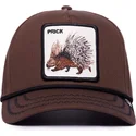 gorra-curva-marron-snapback-puerco-espin-prick-porcupine-100-the-farm-all-over-canvas-de-goorin-bros