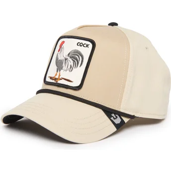 Καπέλο καμπύλο μπεζ snapback κόκορας Cock Rooster 100 The Farm All Over Canvas από Goorin Bros.