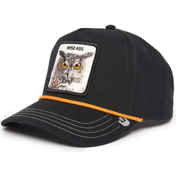 Gorra curva negra snapback búho Wise Owl 100 The Farm All Over Canvas de Goorin Bros.