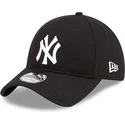 schwarze-verstellbare-9twenty-herringbone-kappe-der-new-york-yankees-mlb-von-new-era
