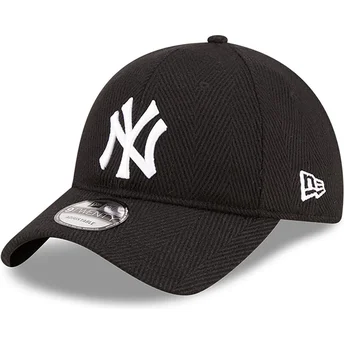 Ρυθμιζόμενο Μαύρο Καπέλο με Καμπύλη 9TWENTY Herringbone των New York Yankees MLB από τη New Era
