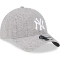 casquette-courbee-grise-ajustable-9twenty-herringbone-new-york-yankees-mlb-new-era