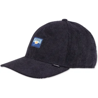 Καπέλο μαύρο snapback με καμπύλη Cord Mountains TrueFit της Djinns