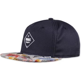 Granatowa płaska czapka snapback Rubber Aztek od Djinns