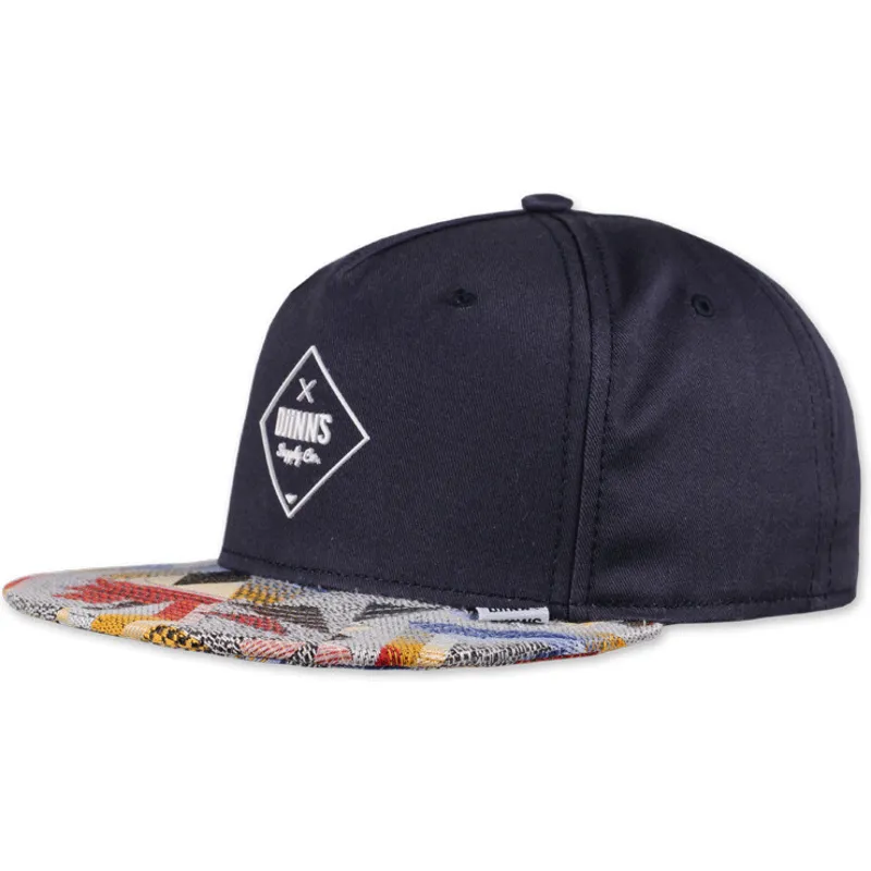 djinns-snapback-cap-in-marineblau-mit-rubber-aztek-design