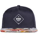 djinns-flat-brim-rubber-aztek-navy-blue-snapback-cap