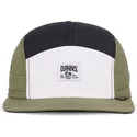 djinns-flat-brim-puffy-nylon-white-black-and-green-adjustable-cap