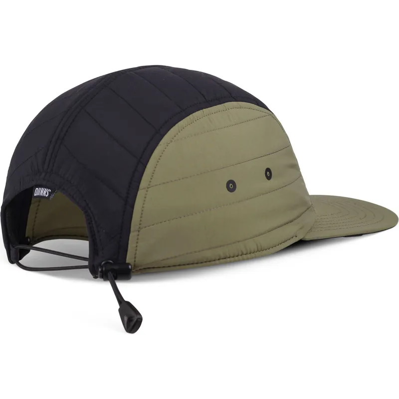 weisse-schwarze-und-grune-verstellbare-flatcap-puffy-nylon-von-djinns