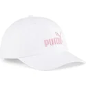 gorra-curva-blanca-ajustable-con-logo-rosa-essentials-no1-de-puma