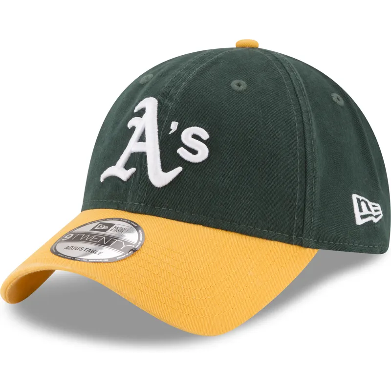 gron-och-gul-justerbar-kurvad-keps-9twenty-core-classic-fran-oakland-athletics-mlb-av-new-era