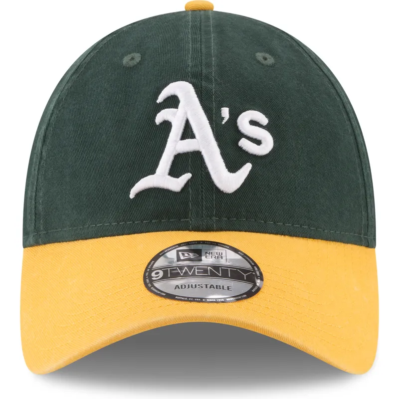 gron-och-gul-justerbar-kurvad-keps-9twenty-core-classic-fran-oakland-athletics-mlb-av-new-era