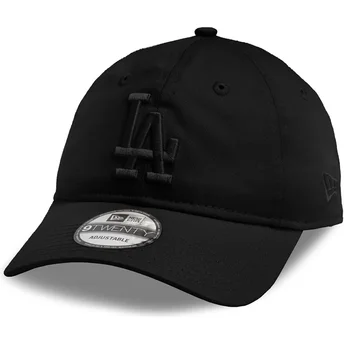 Svart justerbar böjd keps med svart logotyp 9TWENTY League Essential Los Angeles Dodgers MLB från New Era