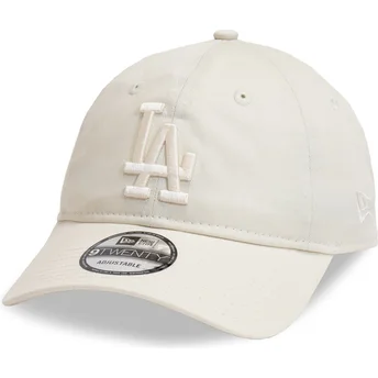 Beżowa regulowana czapka z zakrzywionym daszkiem z beżowym logo 9TWENTY League Essential Los Angeles Dodgers MLB New Era