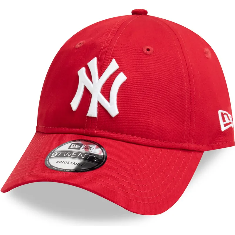 czerwona-zakrzywiona-czapka-regulowana-9twenty-league-essential-new-york-yankees-mlb-od-new-era